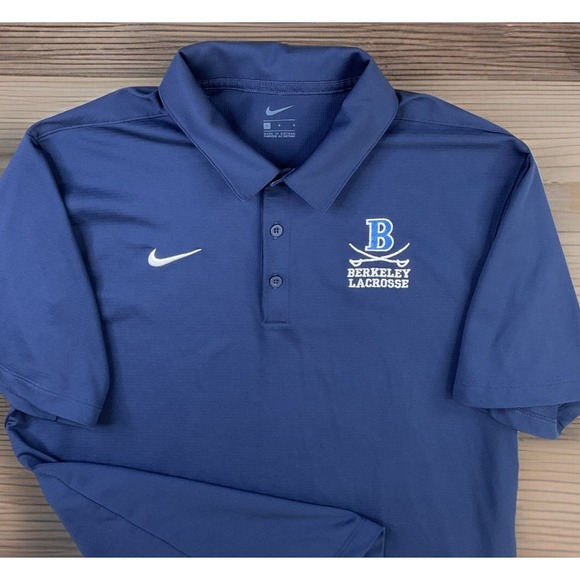 Nike Other - Nike Polo Shirt Berkeley Lacrosse Embroidered Logo Navy Short Sleeve Men‎ Sz L